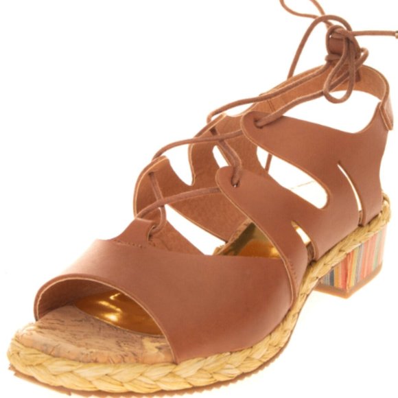 Vienty Shoes - VIENTY Leather Ghillie Sandals Size 39 US 9